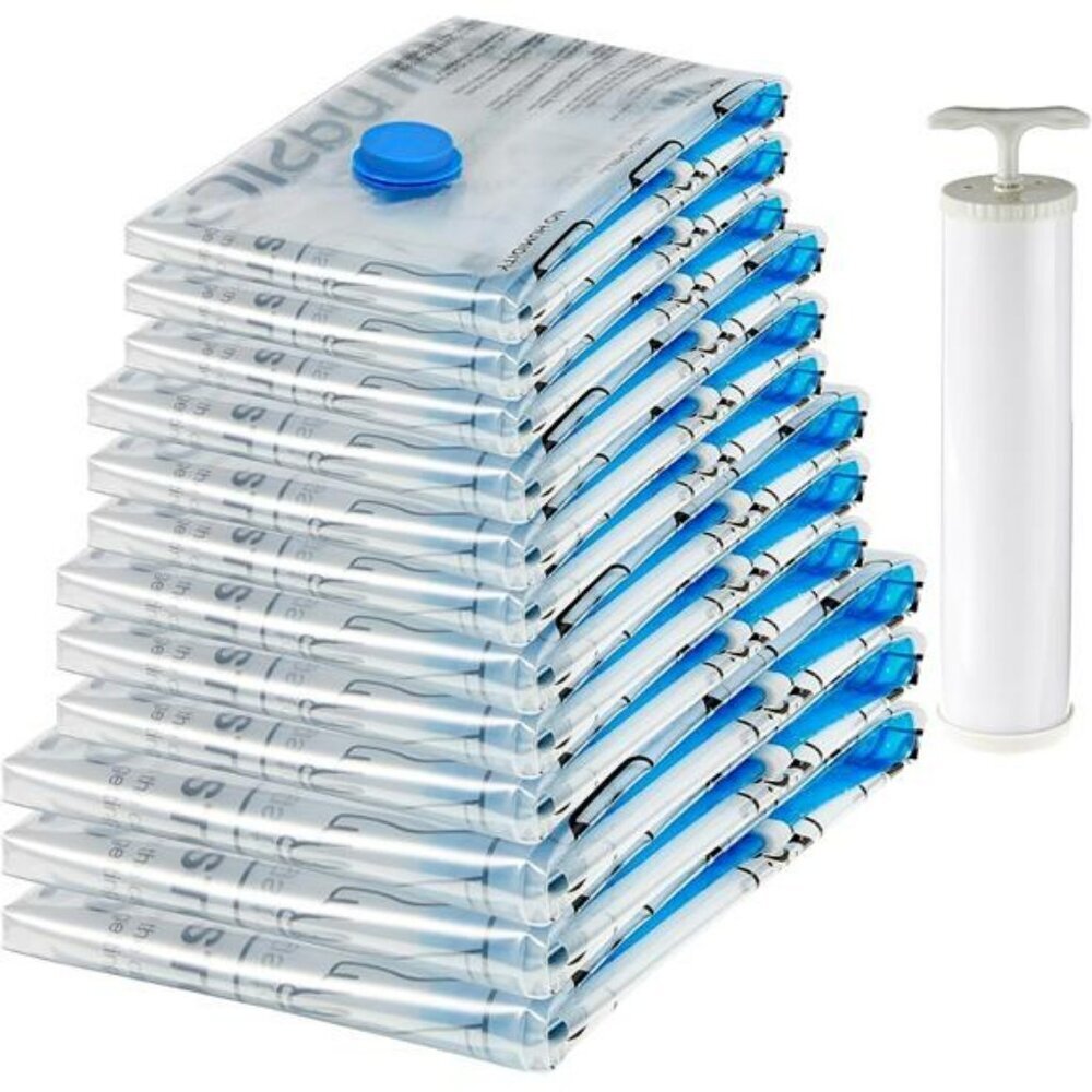 Vacuum storage bags space saver compression bags clothes blankets travel set